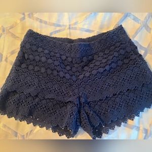 Loft, Navy blue lace shorts